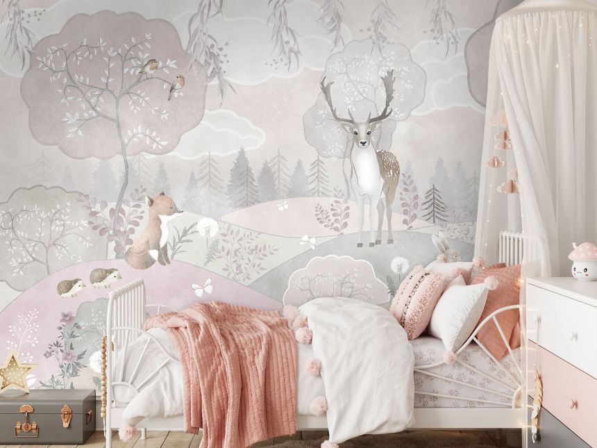 Customized non-woven wall mural, Forest animals, 10027, Vavex