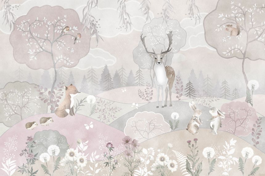 Customized non-woven wall mural, Forest animals, 10027, Vavex