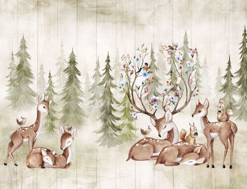 Customized non-woven wall mural, Forest animals, 10029, Vavex