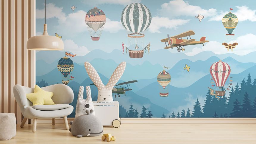 Customized non-woven wall mural, Airplanes and Balloons, 10040, Vavex