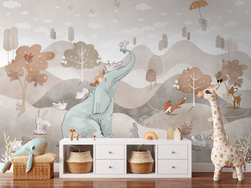 Customized non-woven wall mural, Playful animals, 10041, Vavex