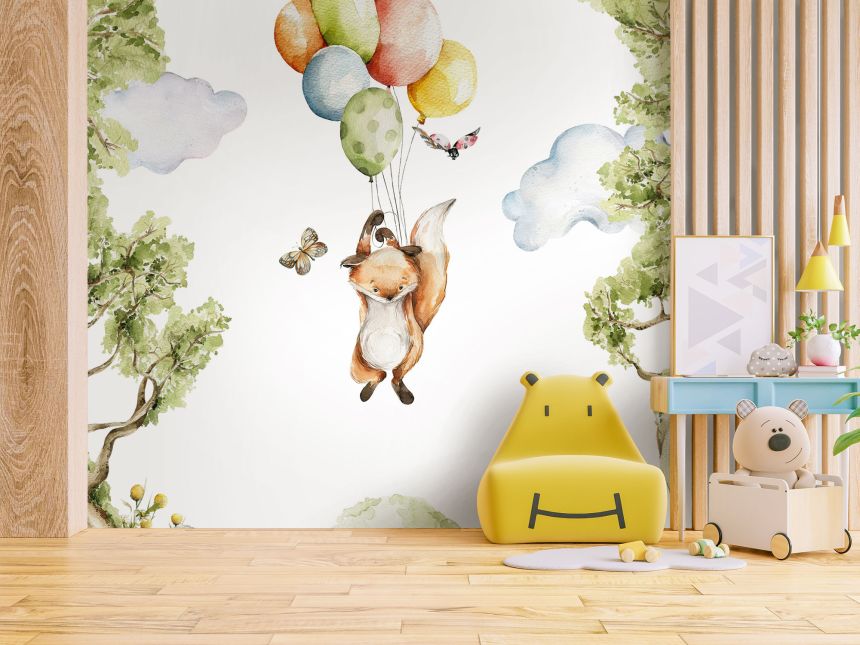 Customized non-woven wall mural, animals, balloons, 10048, Vavex