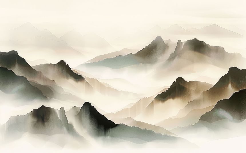 Customized non-woven wall mural, Mountain landscape, 10081, Vavex