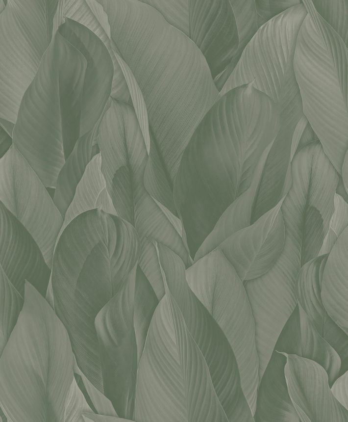 Luxury non-woven wallpaper, green, leaves, Z57705, Architexture 2,  Zambaiti Parati