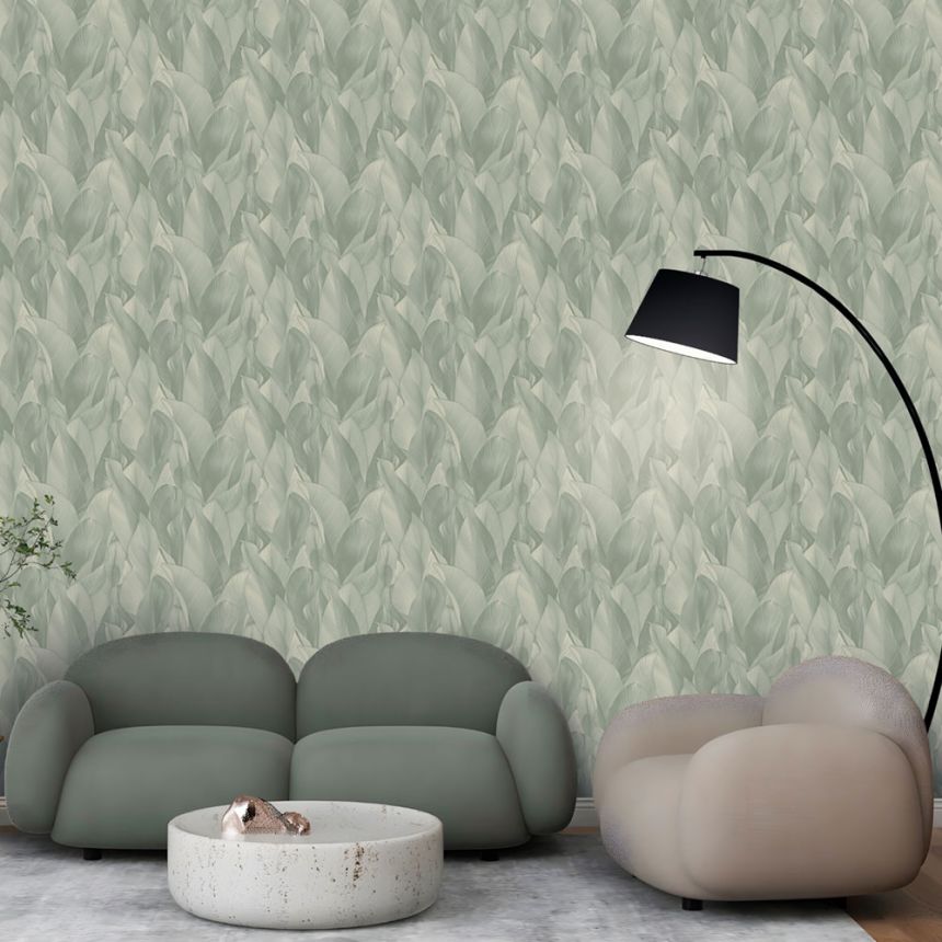 Luxury non-woven wallpaper, brown, leaves, Z57709, Architexture 2,  Zambaiti Parati