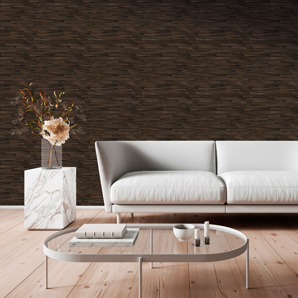 Luxury non-woven wallpaper, brown, wood imitation, Z57725, Architexture 2,  Zambaiti Parati