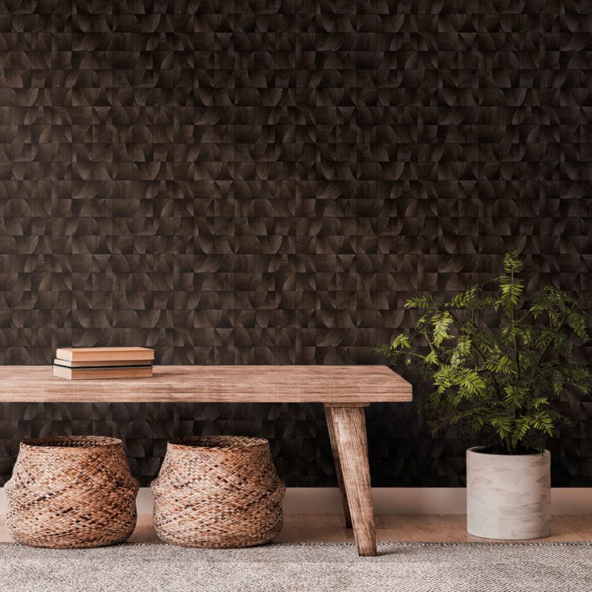 Luxury non-woven wallpaper, beige, wood imitation, Z57730, Architexture 2,  Zambaiti Parati