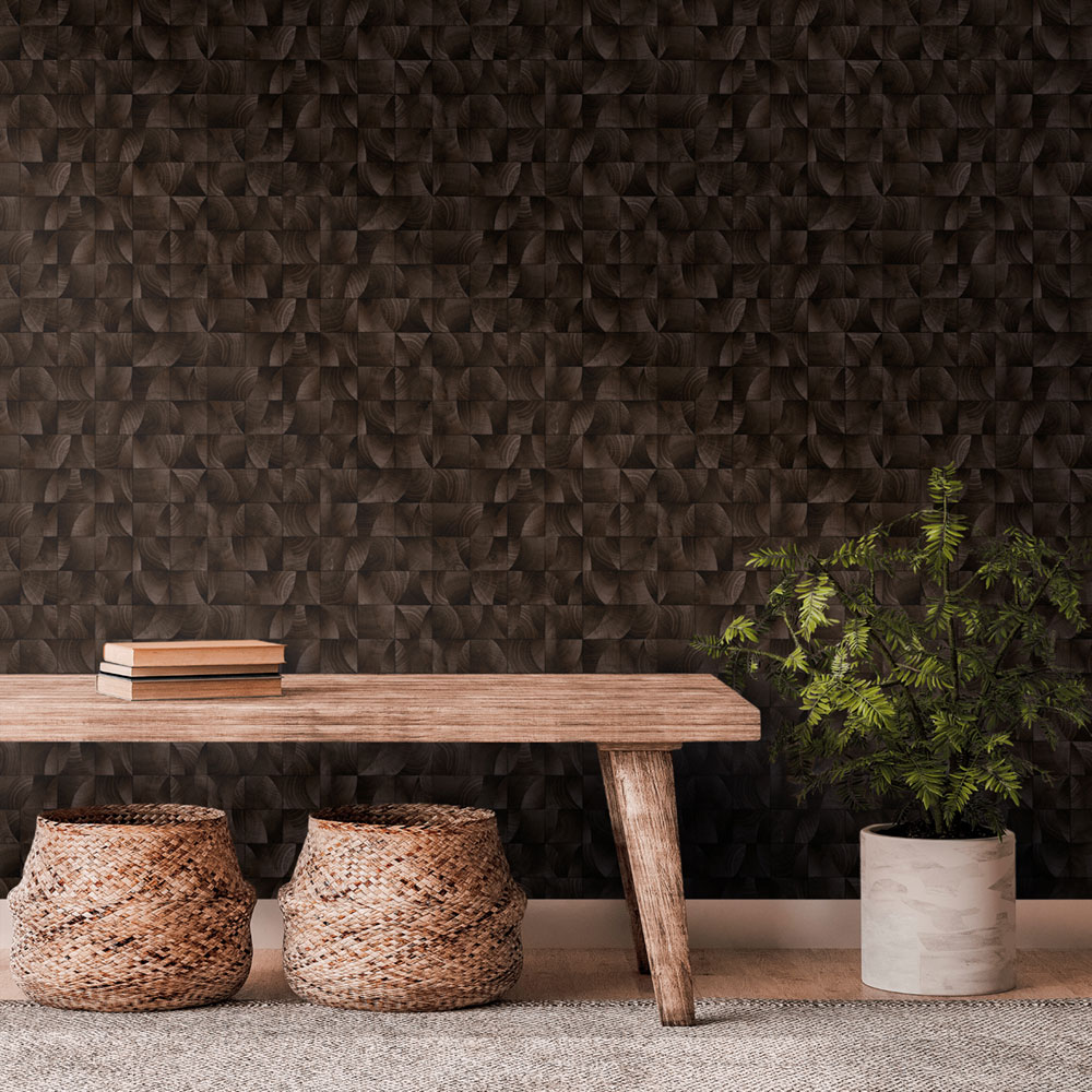 Luxury non-woven wallpaper, beige, wood imitation, Z57734, Architexture 2,  Zambaiti Parati