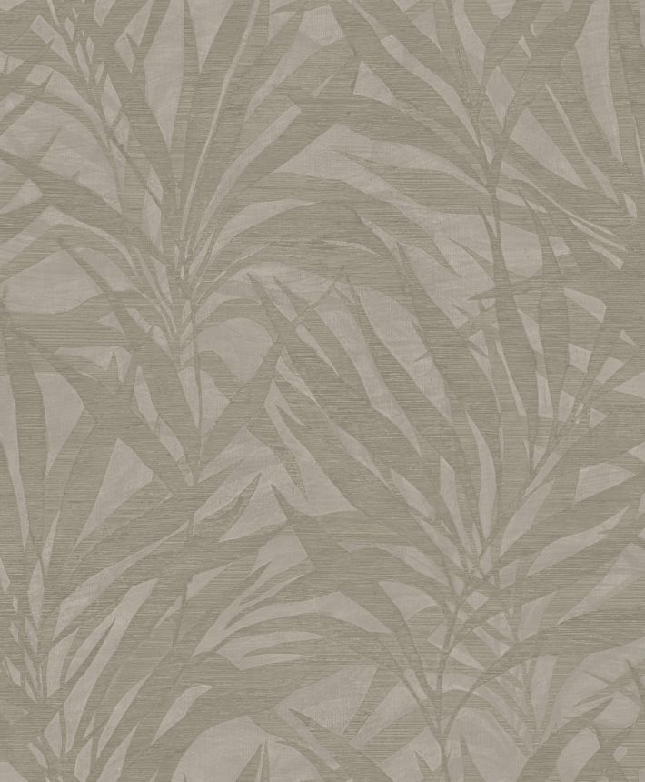 Luxury non-woven wallpaper, grey-cream, leaves, Z57738, Architexture 2,  Zambaiti Parati