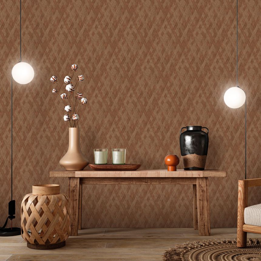 Luxury non-woven wallpaper, grey-beige, fabric imitation, Z57755, Architexture 2,  Zambaiti Parati