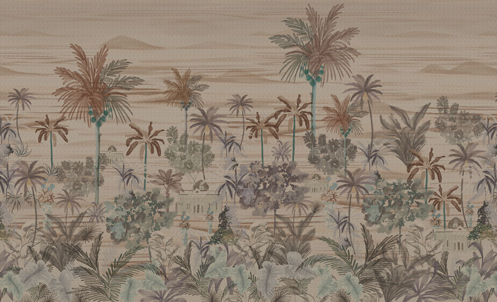 Luxury non-woven wall mural, brown, palm trees, Z57776, Architexture 2,  Zambaiti Parati