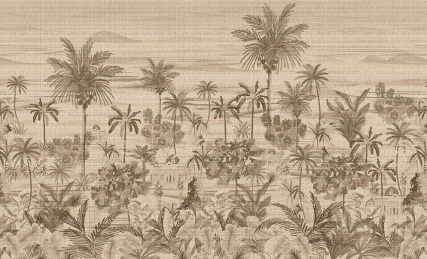 Luxury non-woven wall mural, beige, palm trees, Z57777, Architexture 2,  Zambaiti Parati