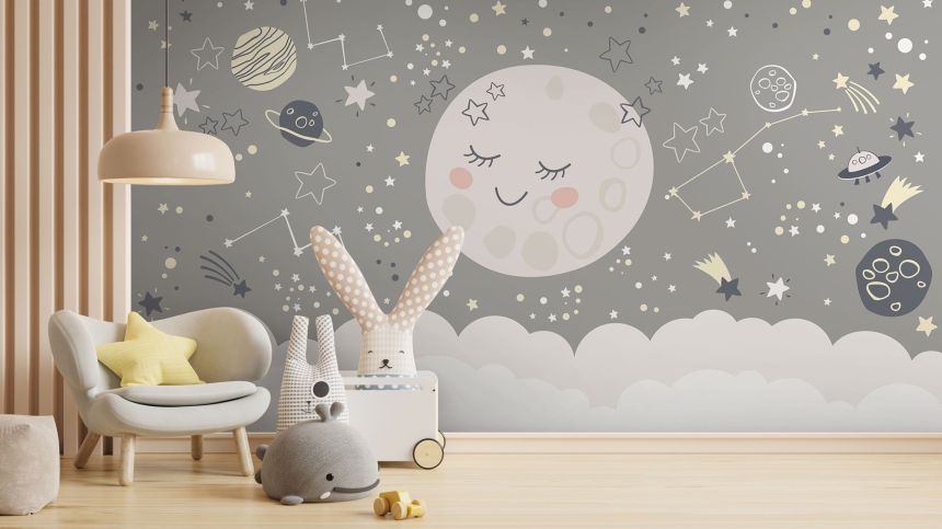 Customized non-woven children's wall mural, Night sky, 10142, Vavex