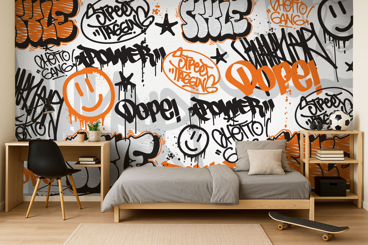 Customized non-woven wall mural, Graffiti, 10145, Vavex