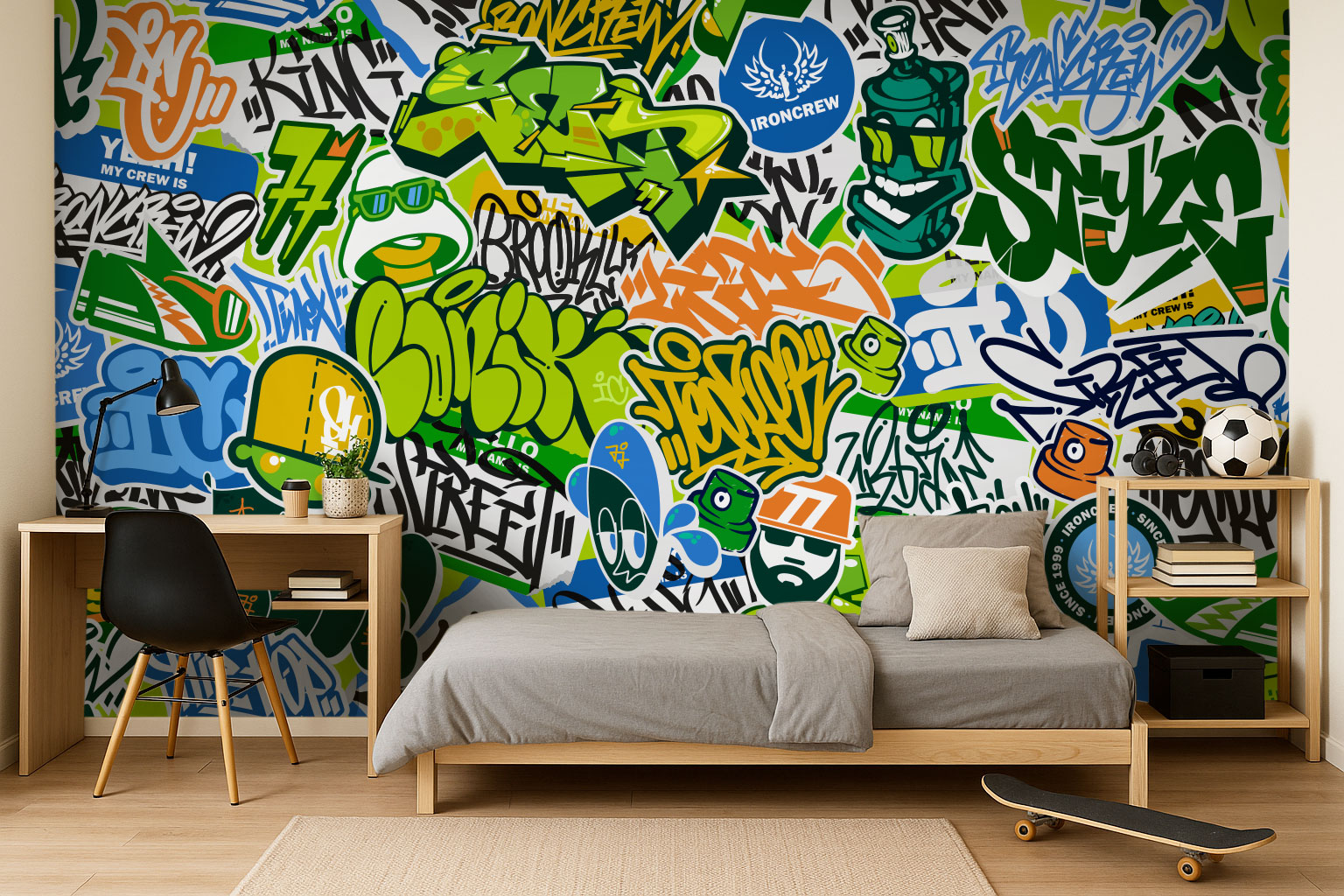 Customized non-woven wall mural, Graffiti, 10146, Vavex