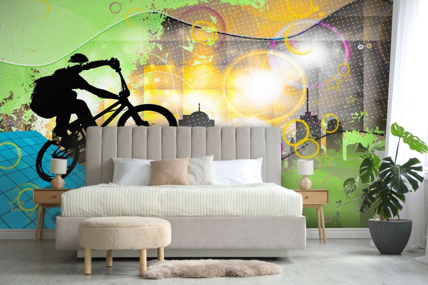 Customized non-woven wall mural, BMX cyclist, 10148, Vavex