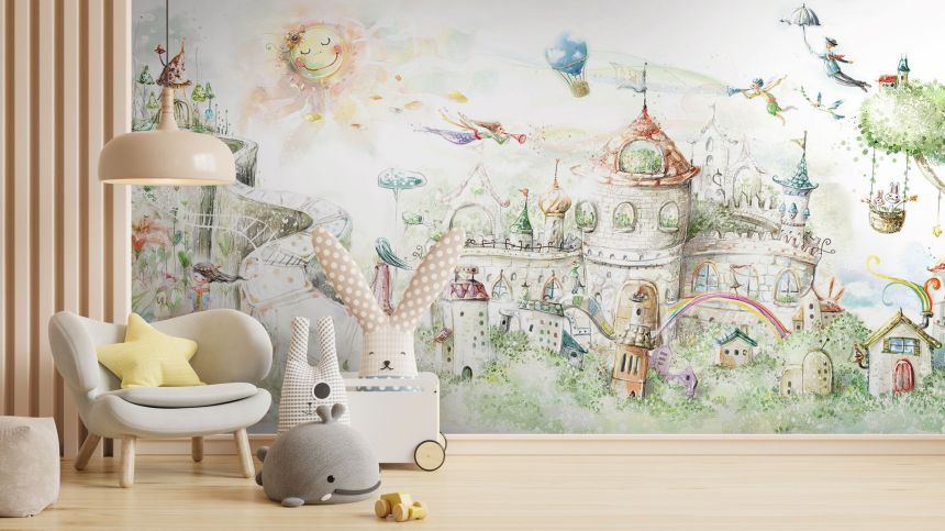 Customized non-woven children's wall mural, Fairytale castle, 10151, Vavex