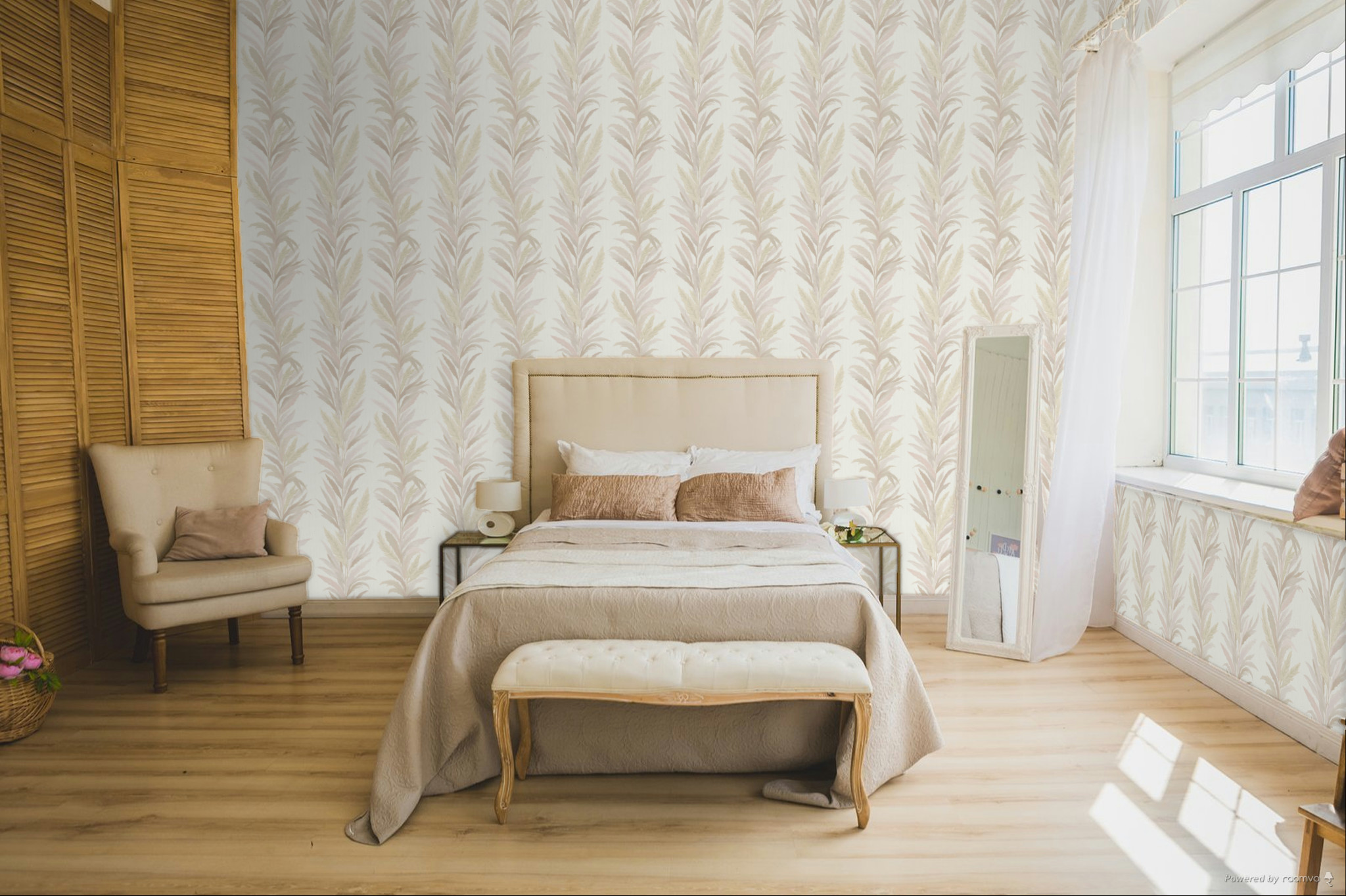 Wallpaper, cream, leaves, 35900, Ornamenta, Parato by Cristiana Masi