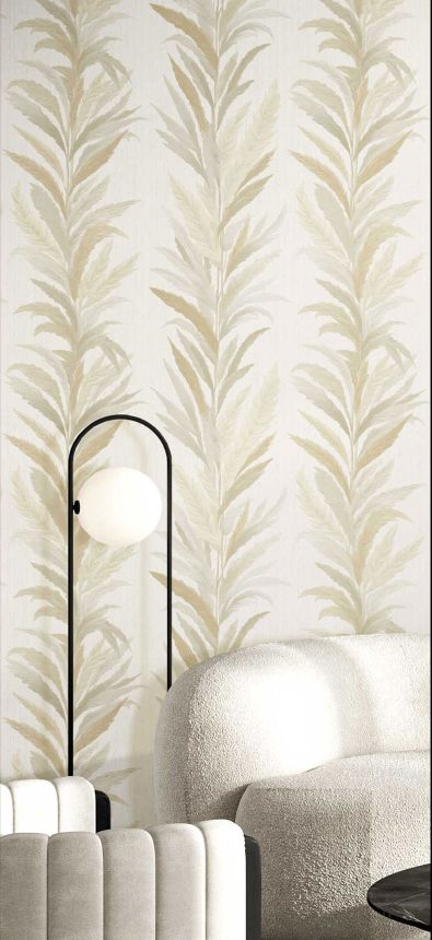 Wallpaper, cream-grey, leaves, 35901, Ornamenta, Parato by Cristiana Masi