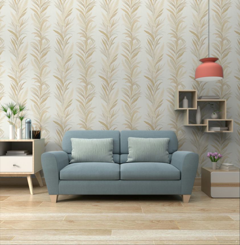 Wallpaper, cream-beige, leaves, 35902, Ornamenta, Parato by Cristiana Masi