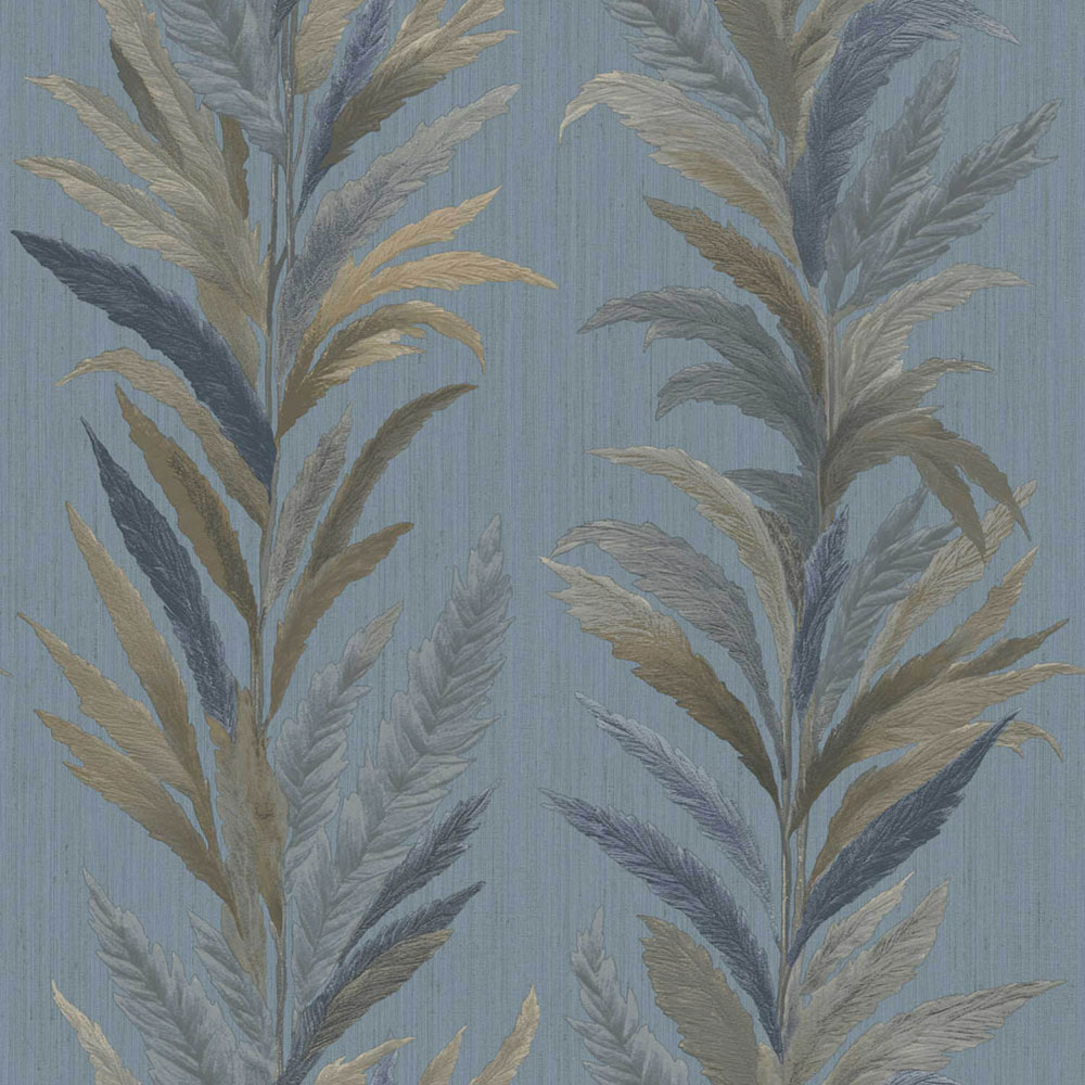 Wallpaper, blue, leaves, 35906, Ornamenta, Parato by Cristiana Masi