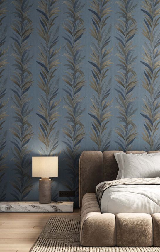 Wallpaper, blue, leaves, 35906, Ornamenta, Parato by Cristiana Masi