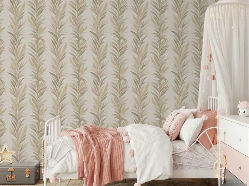 Wallpaper, beige-green, leaves, 35907, Ornamenta, Parato by Cristiana Masi
