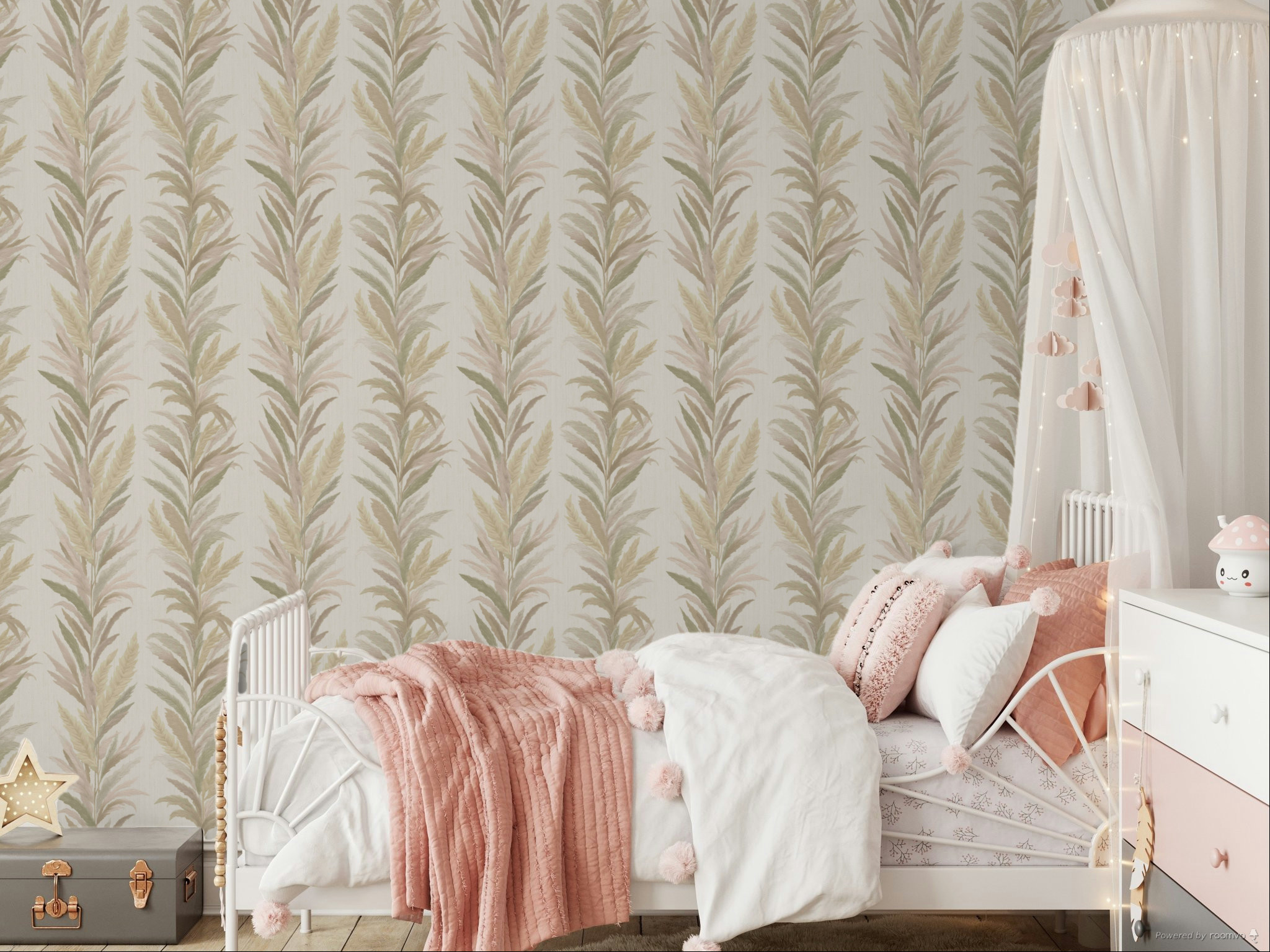 Wallpaper, beige-green, leaves, 35907, Ornamenta, Parato by Cristiana Masi