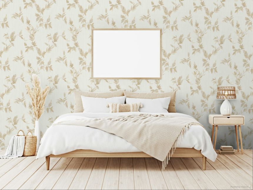 Wallpaper, beige, leaves, 35912, Ornamenta, Parato by Cristiana Masi