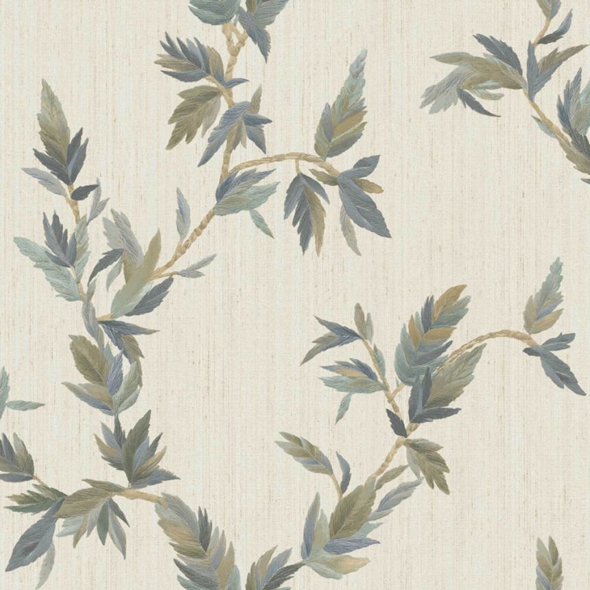 Wallpaper, beige-green-blue, leaves, 35915, Ornamenta, Parato by Cristiana Masi