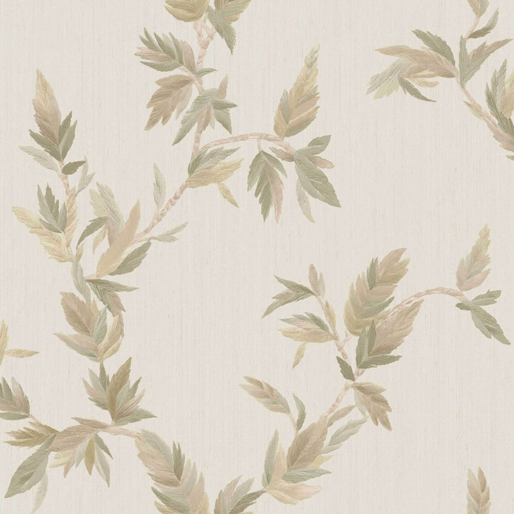 Wallpaper, beige-green, leaves, 35917, Ornamenta, Parato by Cristiana Masi