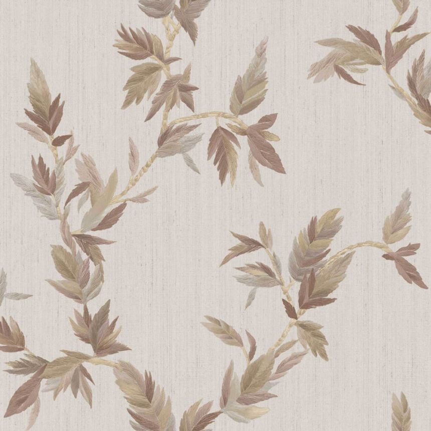 Wallpaper, grey-cream, leaves, 35918, Ornamenta, Parato by Cristiana Masi
