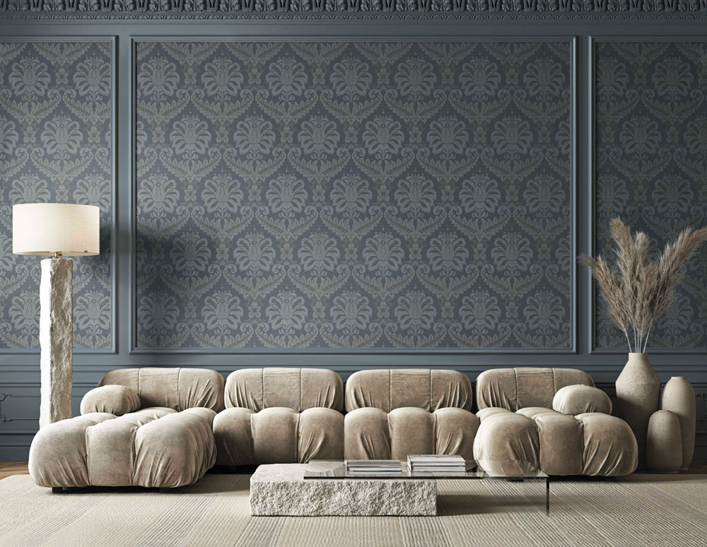 Wallpaper, blue, baroque, 35926, Ornamenta, Parato by Cristiana Masi