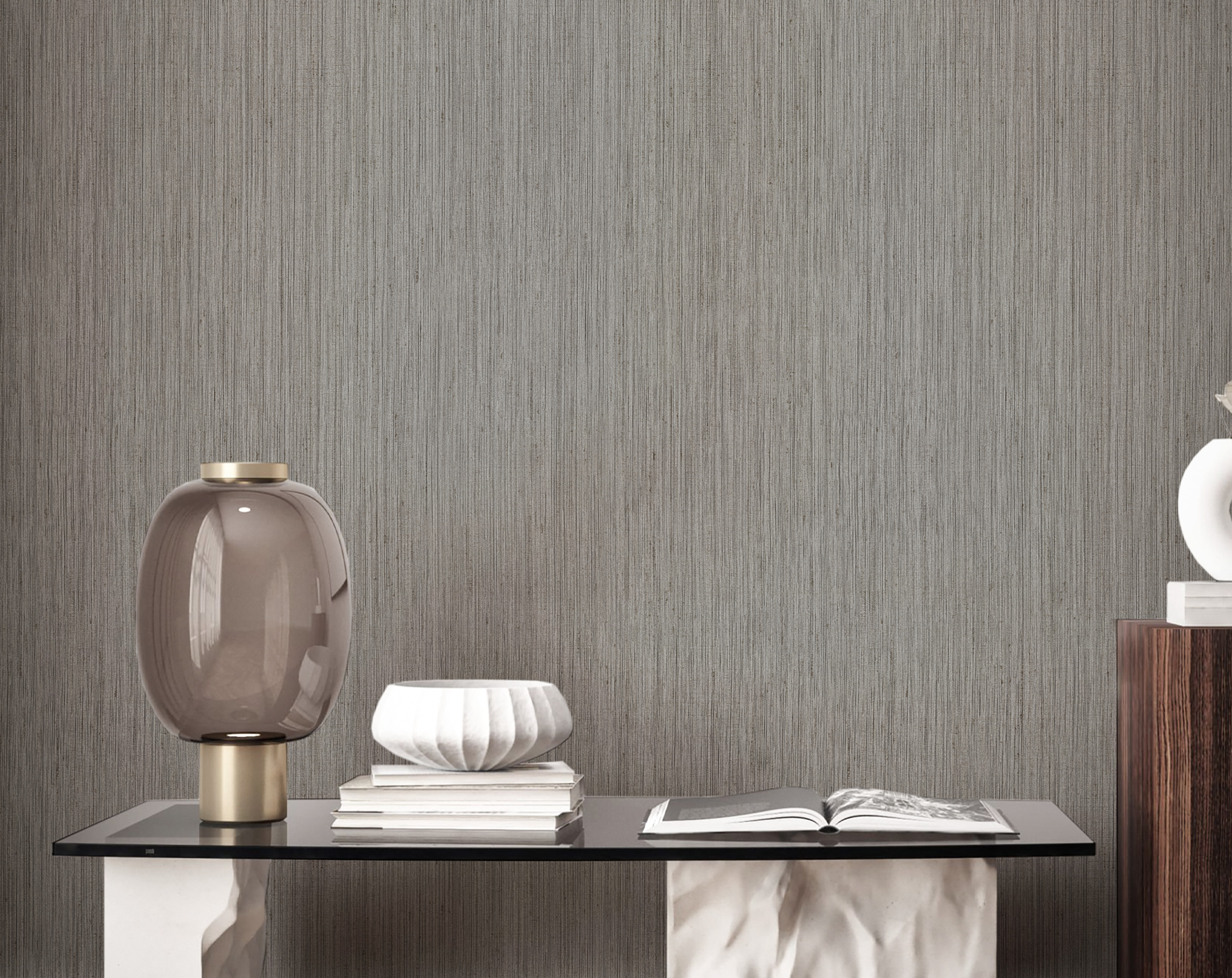 Wallpaper, brown, fabric imitation, 35989, Ornamenta, Parato by Cristiana Masi