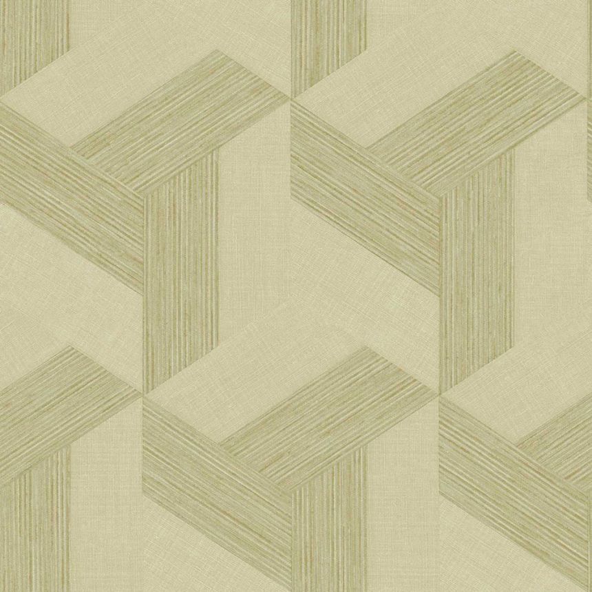 Non-woven wallpaper, geometric, beige-green, 27505, Sintesi, Cristiana Masi by Parato