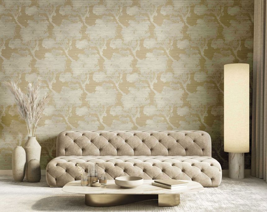 Wallpaper, ochre-beige, trees, 35952, Ornamenta, Parato by Cristiana Masi