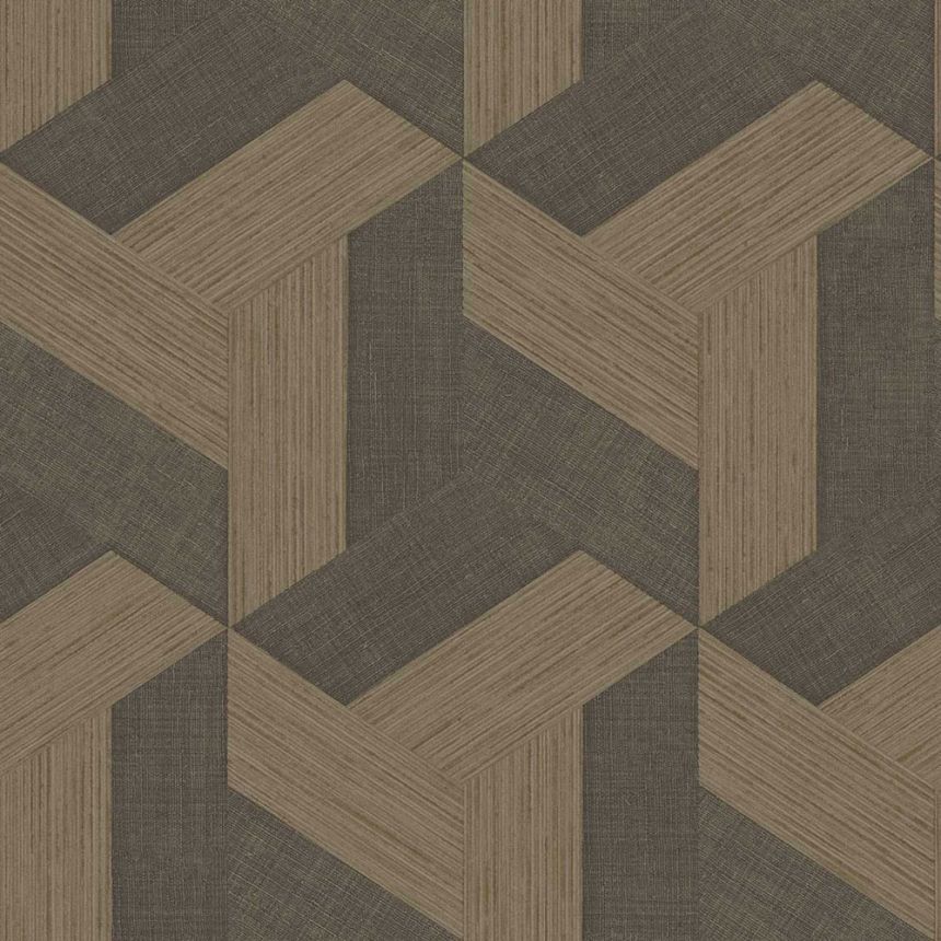 Non-woven wallpaper, geometric, brown, 27509, Sintesi, Cristiana Masi by Parato