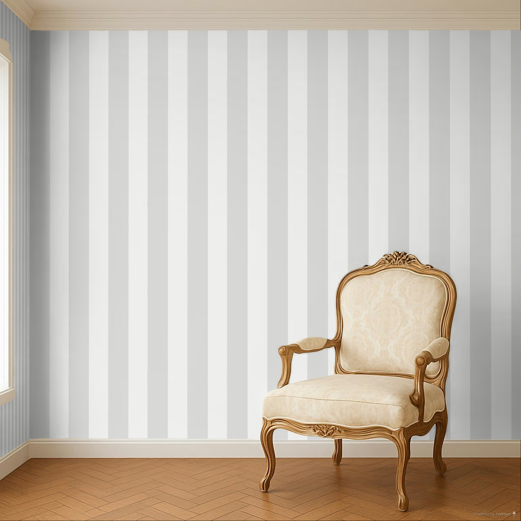 Wallpaper, grey-cream, stripes, 35961, Ornamenta, Parato by Cristiana Masi