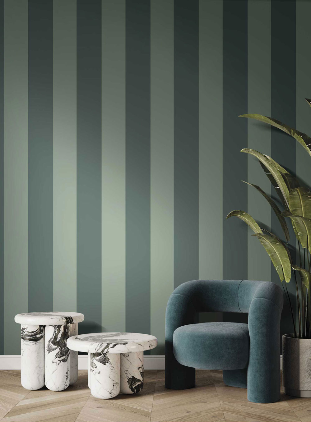 Wallpaper, green, stripes, 35965, Ornamenta, Parato by Cristiana Masi
