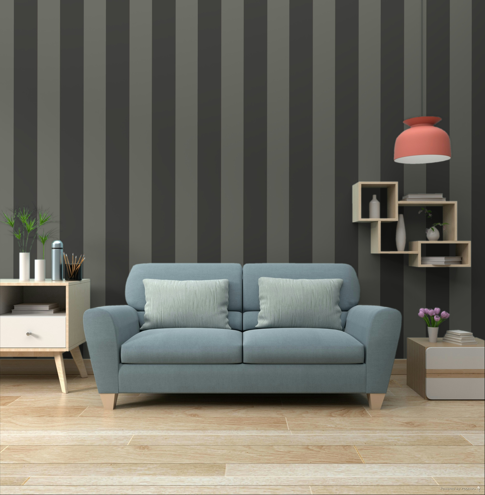 Wallpaper, grey-black, stripes, 35969, Ornamenta, Parato by Cristiana Masi
