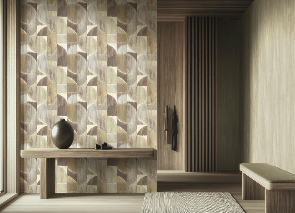 Non-woven wallpaper, graphic, brown-beige, 27523, Sintesi, Cristiana Masi by Parato