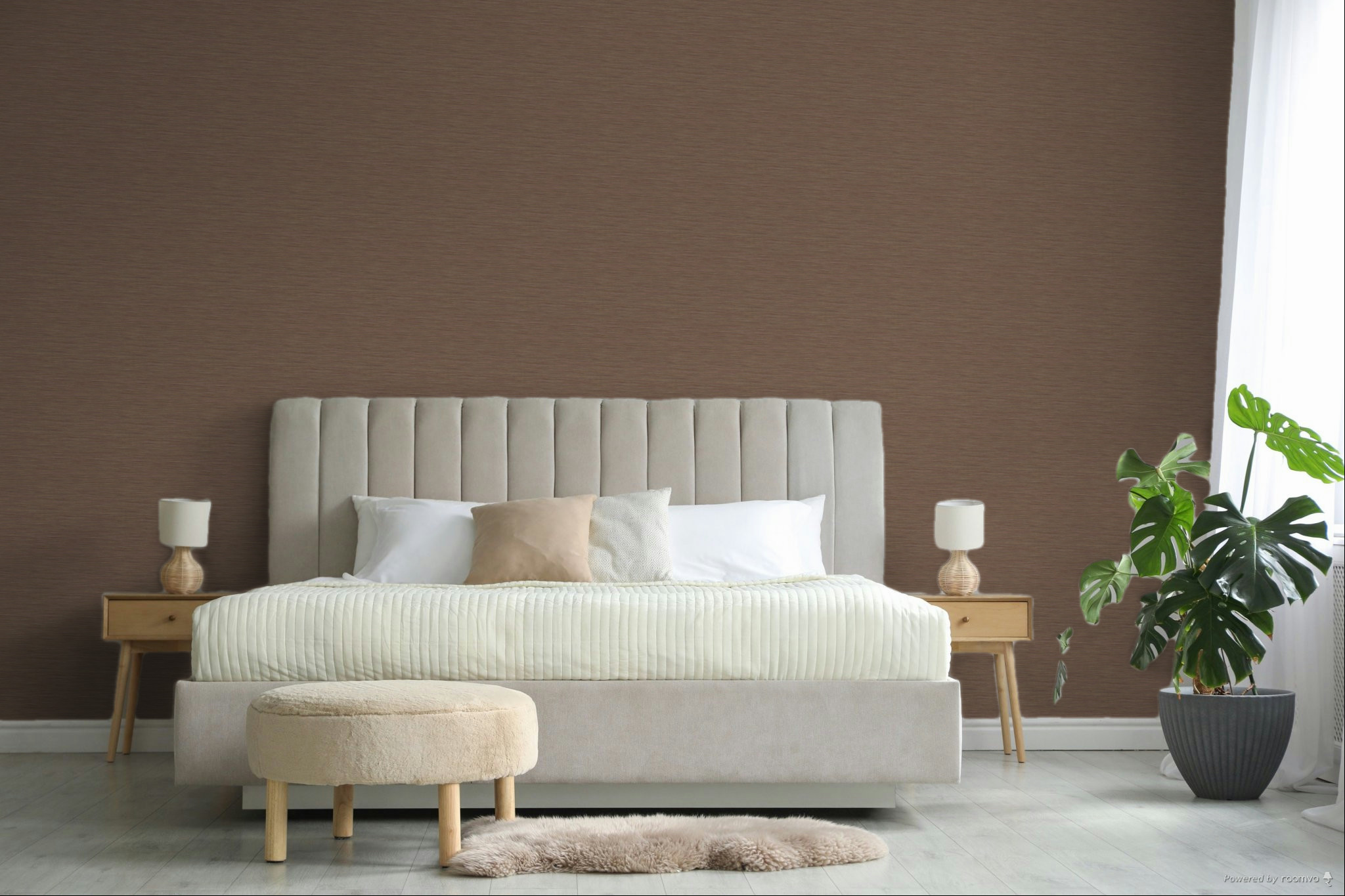 Wallpaper, brown-purple, fabric imitation, 35978, Ornamenta, Parato by Cristiana Masi