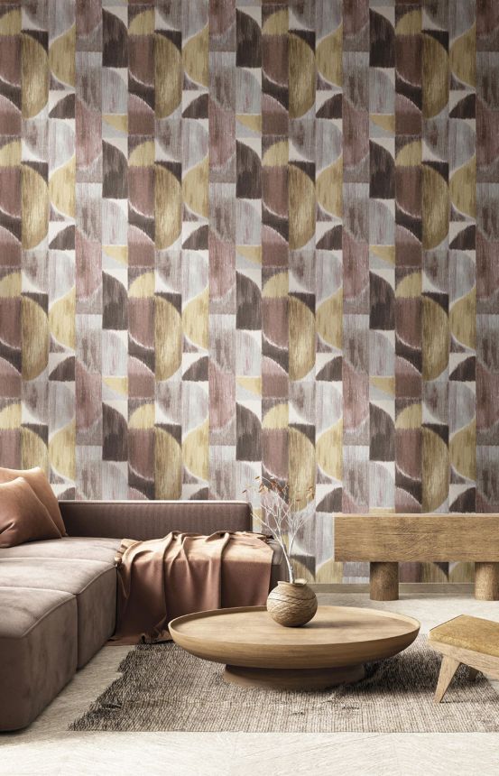 Non-woven wallpaper, graphic, grey-beige, 27529, Sintesi, Cristiana Masi by Parato