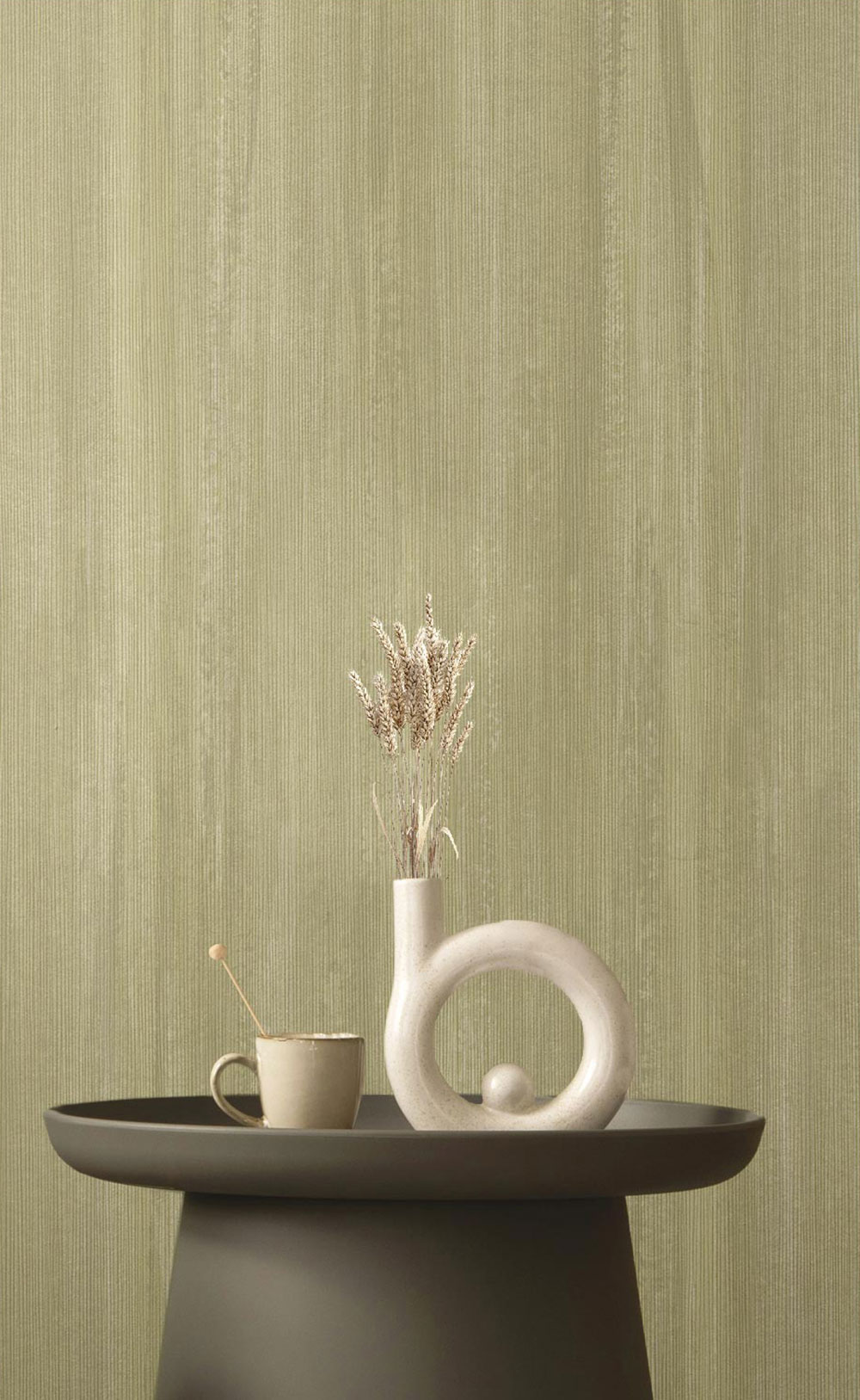Non-woven wallpaper, fabric imitation, green, 27545, Sintesi, Cristiana Masi by Parato