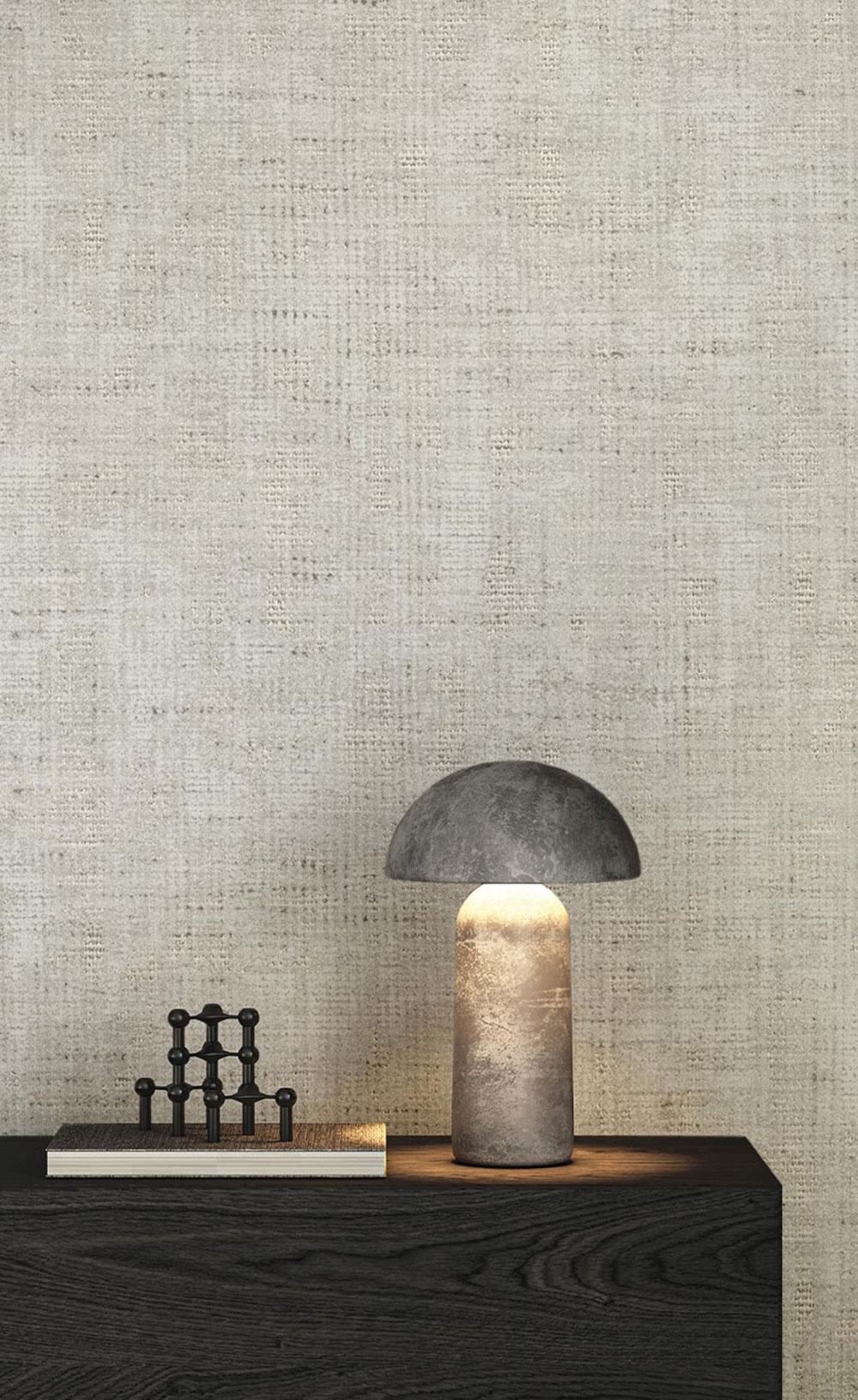 Non-woven wallpaper, fabric imitation, grey-blue, 27566, Sintesi, Cristiana Masi by Parato