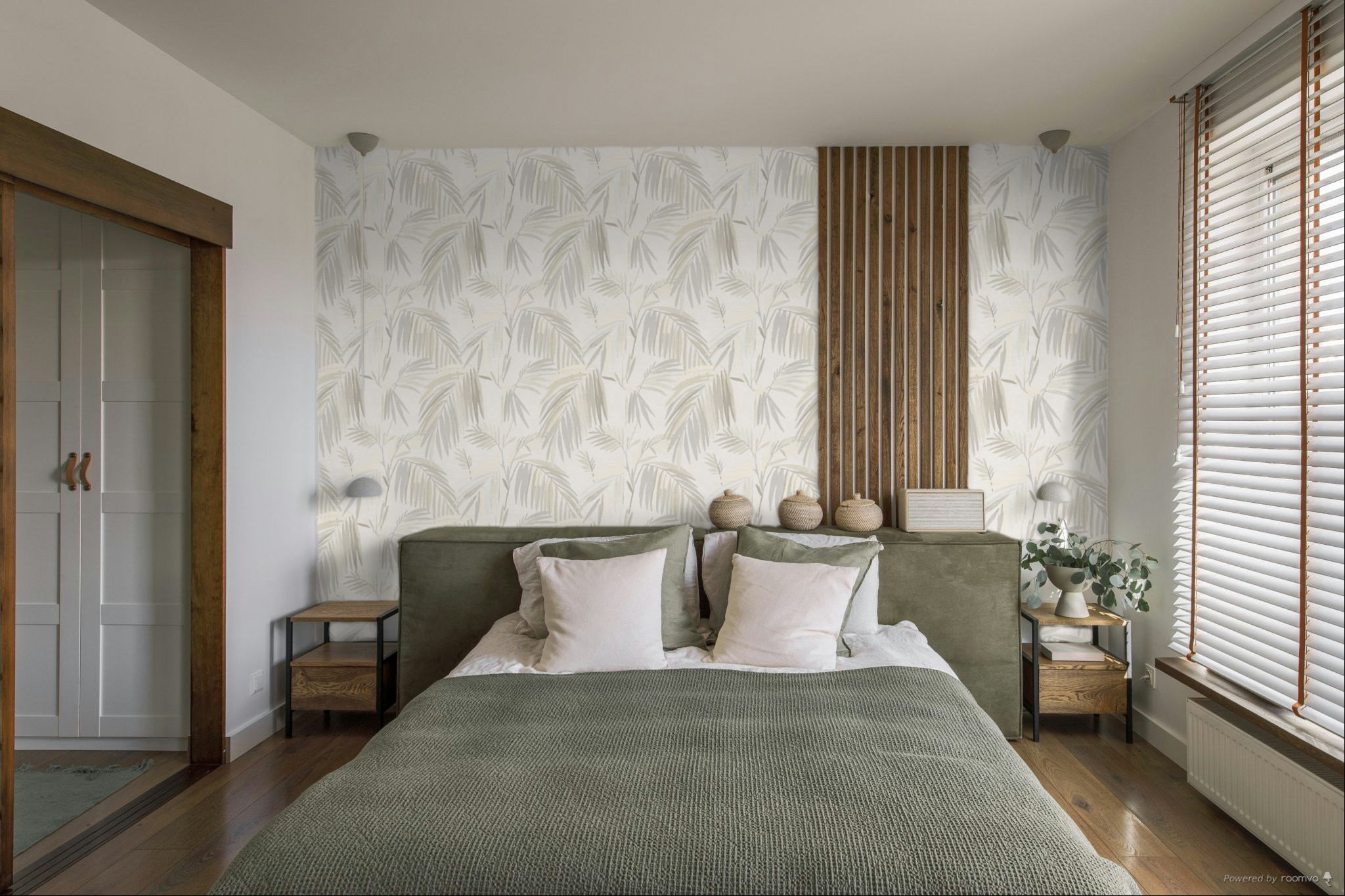 Wallpaper, grey-beige, leaves, 32406, Vitalis, Parato by Cristiana Masi