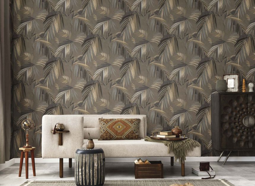 Wallpaper, grey, leaves, 32409, Vitalis, Parato by Cristiana Masi