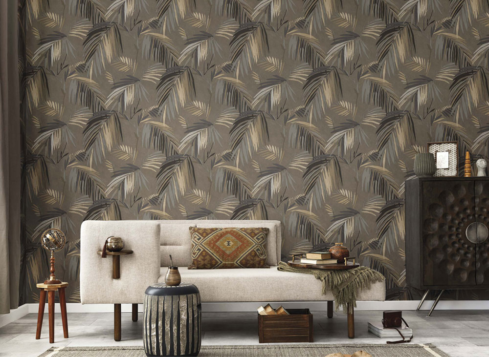 Wallpaper, grey, leaves, 32409, Vitalis, Parato by Cristiana Masi