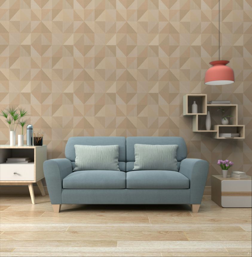 Geometric wallpaper, brown-beige, 32413, Vitalis, Parato by Cristiana Masi