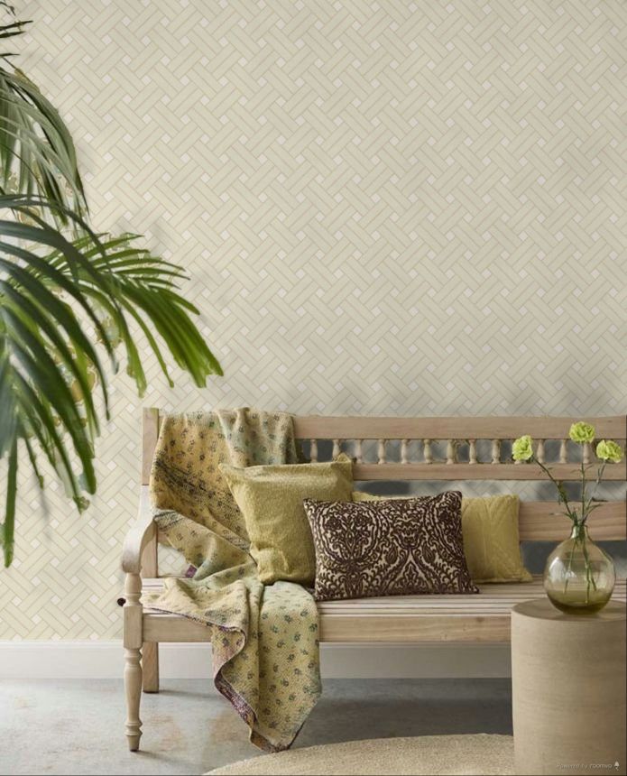 Geometric wallpaper, beige, 32421, Vitalis, Parato by Cristiana Masi